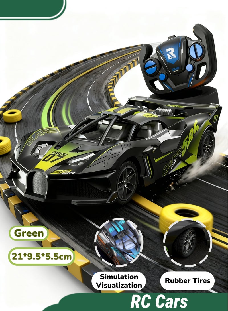 Remote Control Car,Four Wheel Racing,1：20 High Speed Rc Cars Toys,Lectric Toy Car Racing Car,Vehicle Racing Hobbyfor Boys Girls,Rechargeable,Suitable For All Terrains,Birthday Gifts For Kids (Green) - Image 1