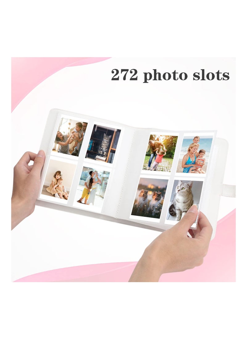 Generic 273 Pockets Photo Album PU Leather Albums Instant Mini with 20 Sticker for 3 Inch Film Camera Printer Pictures Book Pink  - Image 3