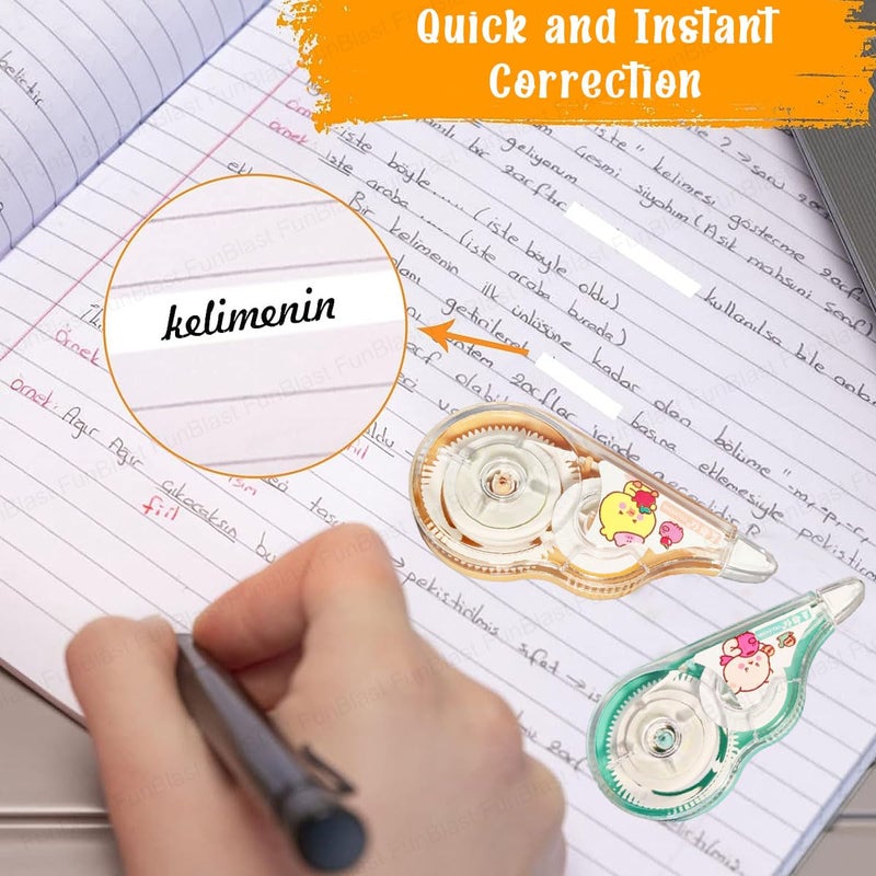FunBlast Correction Tape - Pack of 3 Pcs Correction Tape 5MX 5 MM for Journal, Correction Pen, Whitener for Correction, Stationery Items for School & Office, Correction Pen Tape - Image 4