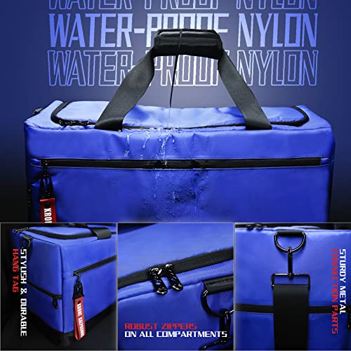 Krone Kalpasmos Sneaker Bag for Travel/Sneakerhead gift/Outdoor Sports Bag/Gym Bag /, A Multi-functional Travel Duffel Bag with 3 Adjustable Dividers, & Shoulder Strap,Made of Nylon, by Krone Kalpasmos-Blue - Image 3