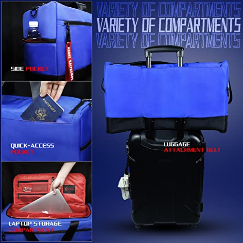 Krone Kalpasmos Sneaker Bag for Travel/Sneakerhead gift/Outdoor Sports Bag/Gym Bag /, A Multi-functional Travel Duffel Bag with 3 Adjustable Dividers, & Shoulder Strap,Made of Nylon, by Krone Kalpasmos-Blue - Image 2