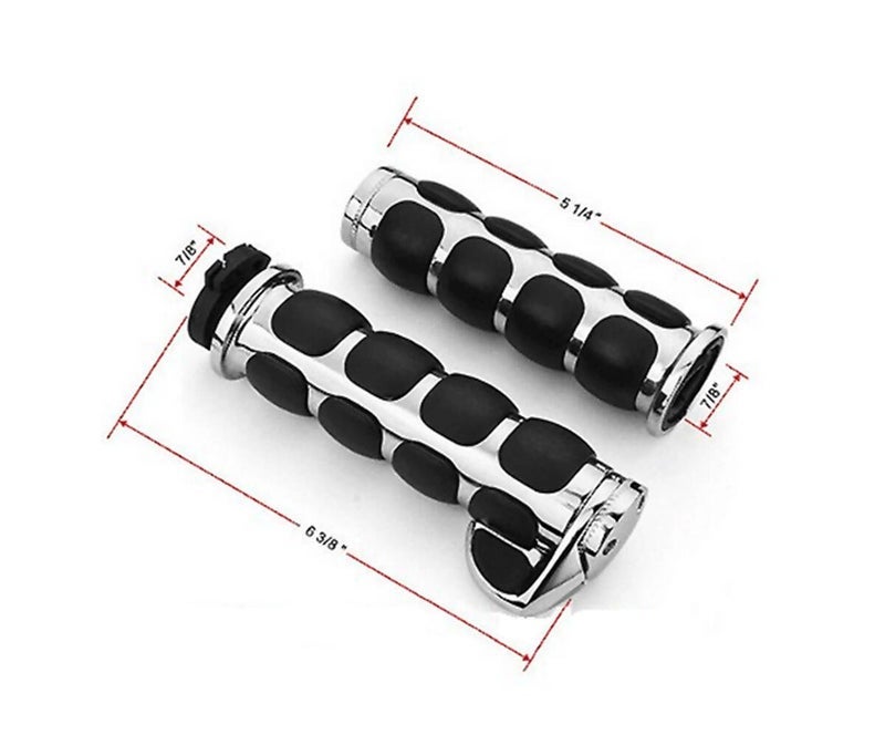 TESWNE Motorcycle Aluminum Chromed Handle Grips End Grips 1 inch for Honda Yamaha Kawasaki 1 Pair - Image 2
