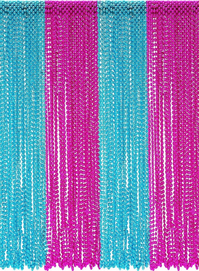 Junkin 100 Pieces 100 Pieces Baby Gender Reveal Beads Supplies 5mm Mardi Gras Beads Necklace, Baby Pink and Blue Gender Reveal Pearl for Babies Shower Announcement Party - Image 1
