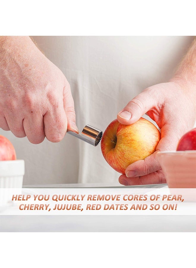 4 Pieces Multi Function Fruit Corer and Pitter Remover Set Stainless Steel Pear Corer Pitter 4 Sizes for Home Kitchen, Pear, Cherry, Jujube and Red Date - Image 3