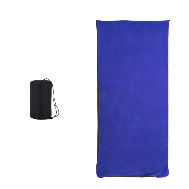 Blue Velvet Sleep Bag Cover Space Saving Campers Storage Bag For Backpacking Emergencies Preparedness Blanket - Image 4