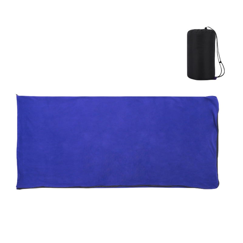 Blue Velvet Sleep Bag Cover Space Saving Campers Storage Bag For Backpacking Emergencies Preparedness Blanket - Image 2