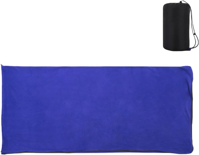 Blue Velvet Sleep Bag Cover Space Saving Campers Storage Bag For Backpacking Emergencies Preparedness Blanket - Image 1