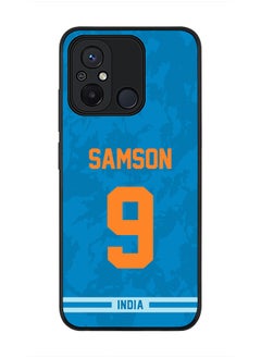 Cover for Xiaomi Redmi 12C 4G Case, Rugged Black Slim Fit Soft Flexible Thin Protective Phone Cases - Player Name - Sanju Samson, Jersey Number- 9