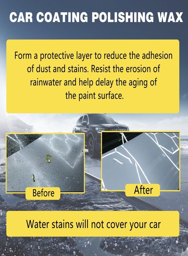 EOIRULA 2PCS Titanium Ceramic Wax Cream, Strong Protection Car Coating Polishing Wax, Auto Car Scratch Repair Remover Paste, Polish Vehicle Paint Care, Lasting Protection Mild Formula Polish With Sponge - Image 3