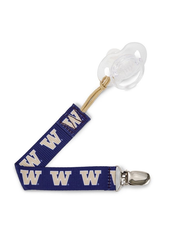 BooginHead BooginHead Baby Newborn PaciGrip Pacifier Clip, Holder, Toy, Teether, Soothie, Universal Loop, Officially Licensed Collegiate University of Washington, UW - Image 2
