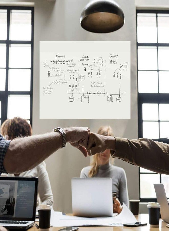 في جيه ورق سبورة بيضاء ذاتية اللصق من كلوريد البولي فينيل، سهلة التقشير واللصق، سبورة بيضاء قابلة للمسح الجاف للفصول الدراسية والتخطيط والمكاتب ورسم الأطفال مع قلم مائي واحد (78.7 بوصة × 17.7 بوصة). - Image 5