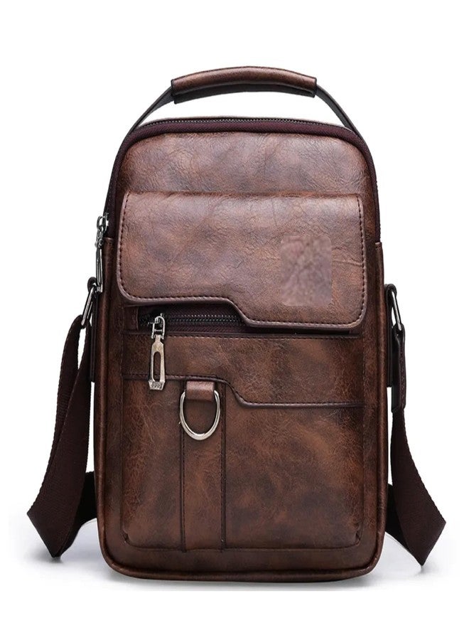 SonaGear Leather Messenger Bag for Men, Stylish Briefcase for work & Office, Crossbody design, sleek leather finish (Dark Brown) - Image 1