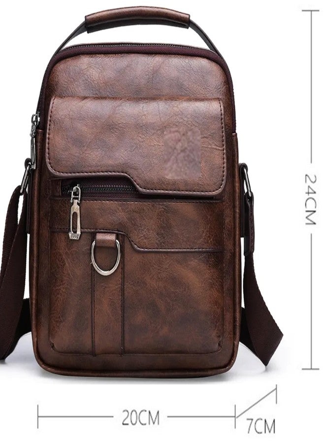 SonaGear Leather Messenger Bag for Men, Stylish Briefcase for work & Office, Crossbody design, sleek leather finish (Dark Brown) - Image 4