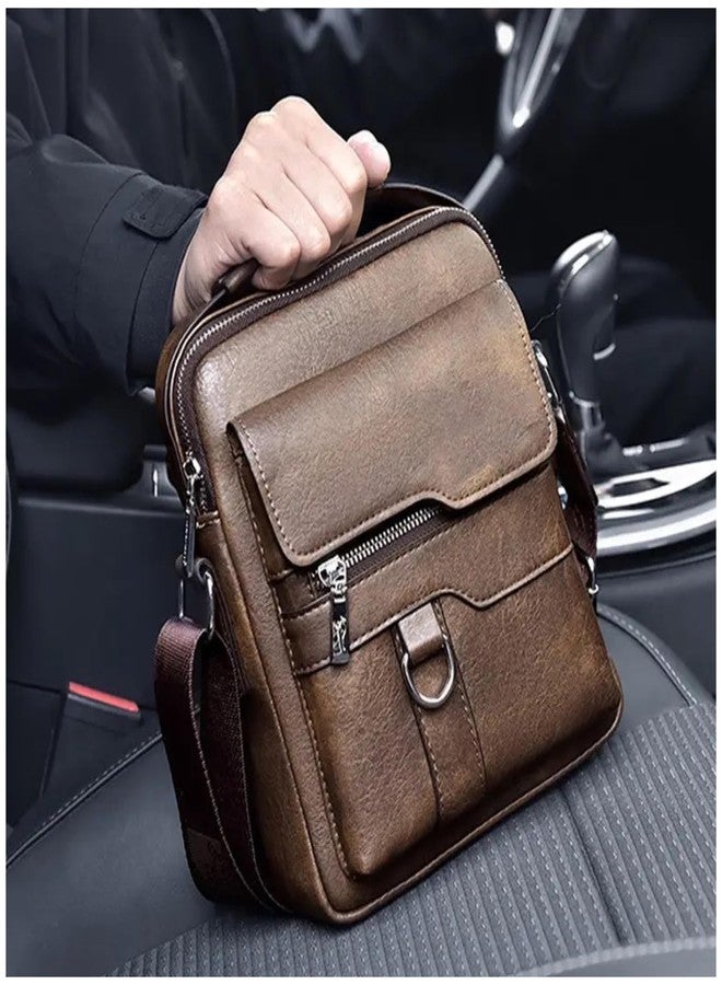 SonaGear Leather Messenger Bag for Men, Stylish Briefcase for work & Office, Crossbody design, sleek leather finish (Dark Brown) - Image 3