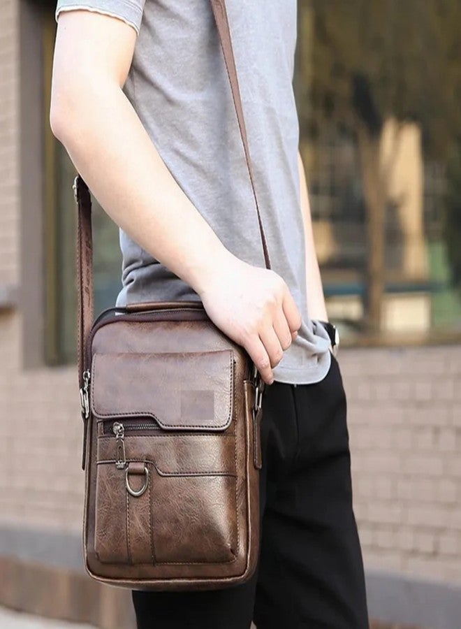 SonaGear Leather Messenger Bag for Men, Stylish Briefcase for work & Office, Crossbody design, sleek leather finish (Dark Brown) - Image 2