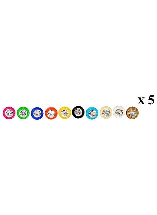 GOELX Goelx Crystal Colorful Buttons Pack of 50-10 Different Colors Combo  - Image 5