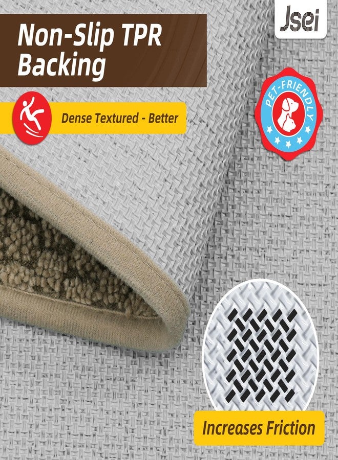 JSEI Dirt Trapper Door Mat 20"x32", Non-Slip Entryway Rugs Doormat Indoor, Washable Absorbent and Stain Resist Welcome Floor Mat for Front Door, Dog Door Mat, Muddy Wet Shoes & Paws, Beige - Image 5