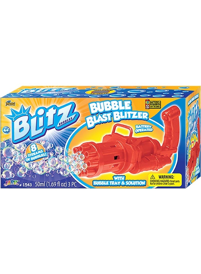 Ja-Ru بندقية فقاعات JA-RU BLITZ بابل بلاستر (1 بندقية فقاعات) مع صينية فقاعات وحل سائل الفقاعات - Image 2