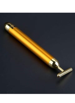 Generic 24K Gold Electric Vibration Beauty Bar Massager - T-Shaped Facial Roller  - Image 3