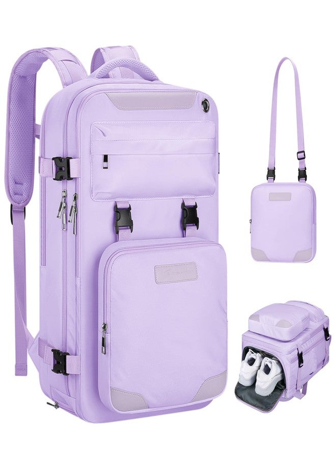 Maelstrom Travel Backpack for Women Men,35L Laptop Backpack Fits 17-Inch Laptop,Waterproof Carry On Backpack for Airplanes with Detachable Crossbody Bag&Shoe Compartment,Purple - Image 1
