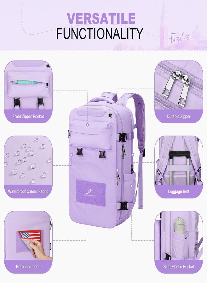 Maelstrom Travel Backpack for Women Men,35L Laptop Backpack Fits 17-Inch Laptop,Waterproof Carry On Backpack for Airplanes with Detachable Crossbody Bag&Shoe Compartment,Purple - Image 5