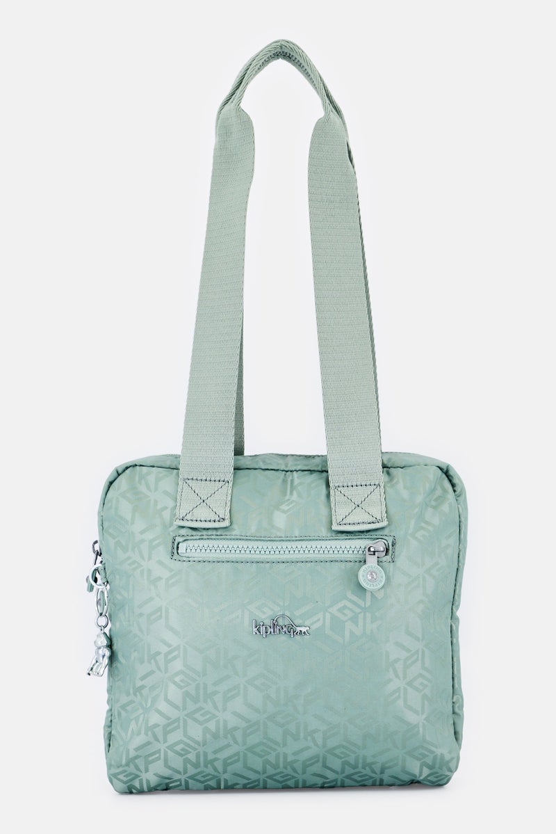 kipling Women Brand Logo Handbag, Sage Green - Image 1