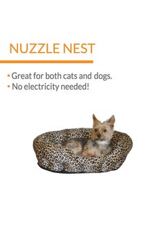AMICA Luxurious Pet Products Self-Warming Bolster Bed Pet Bed Colour Leopard Print Size Medium  - Image 2