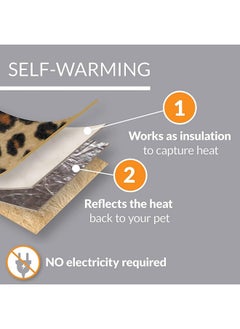 AMICA Luxurious Pet Products Self-Warming Bolster Bed Pet Bed Colour Leopard Print Size Medium  - Image 3