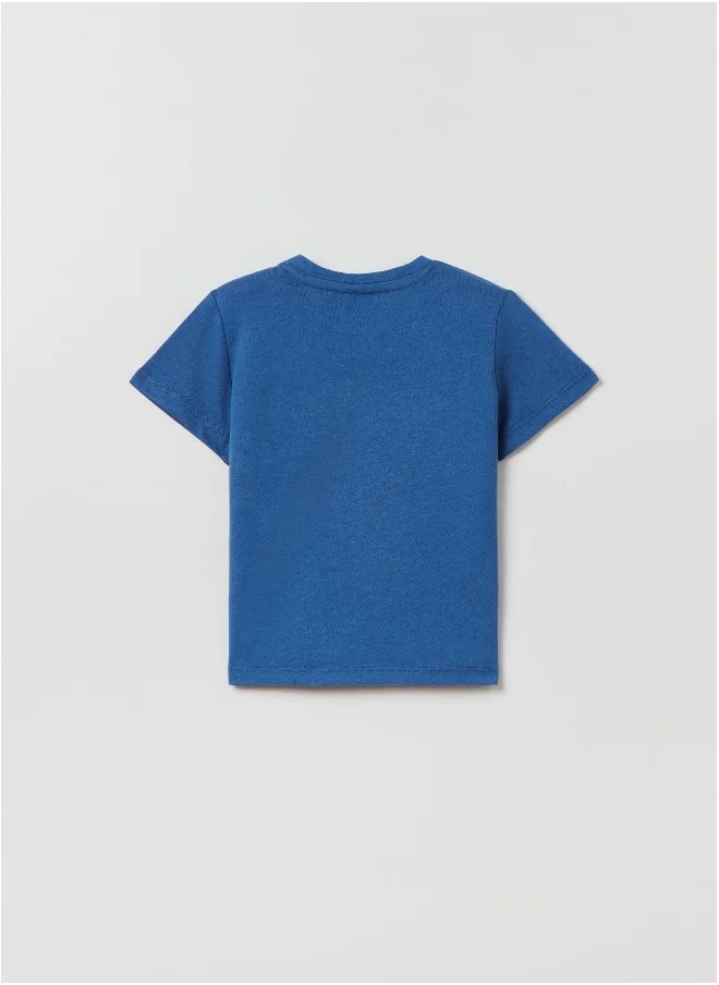 او في اس Cotton T-shirt with embroidered chameleon