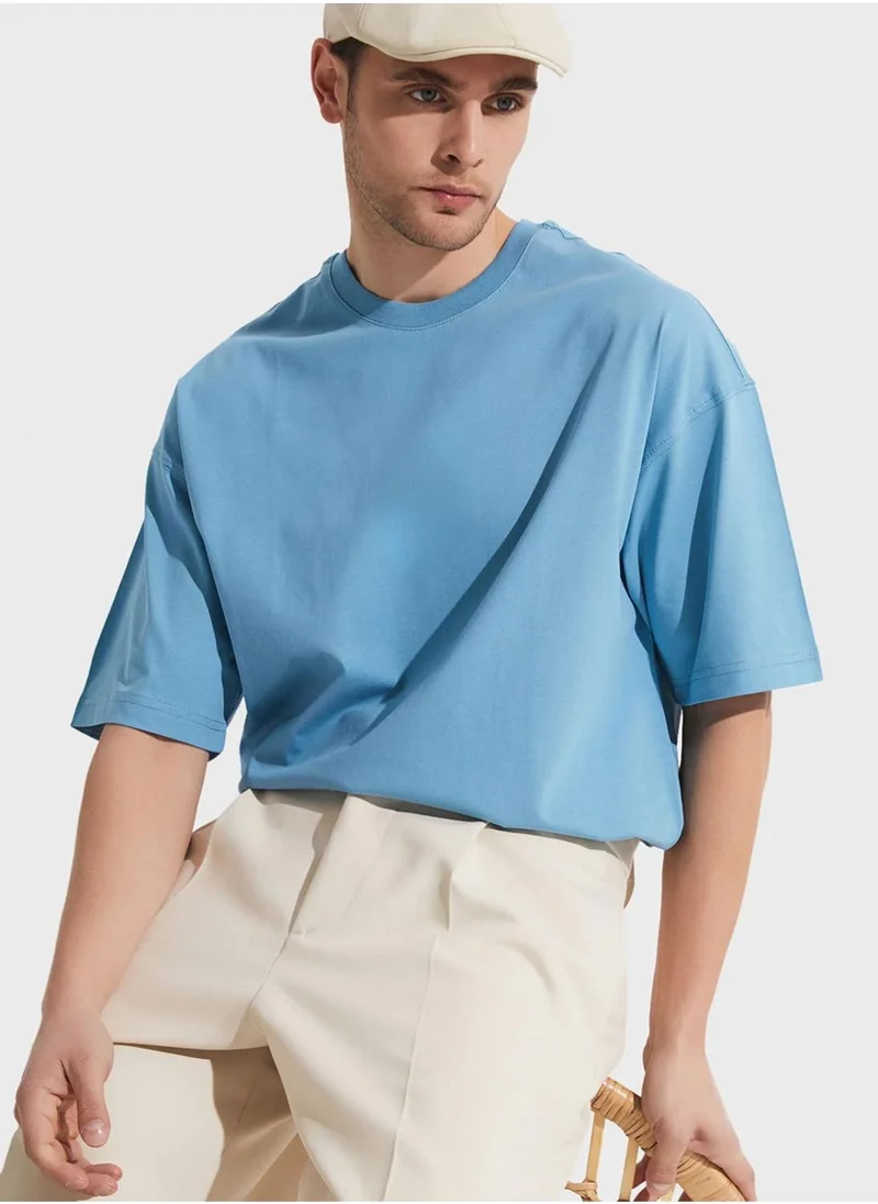 جون Ribbed  Collar T-Shirt