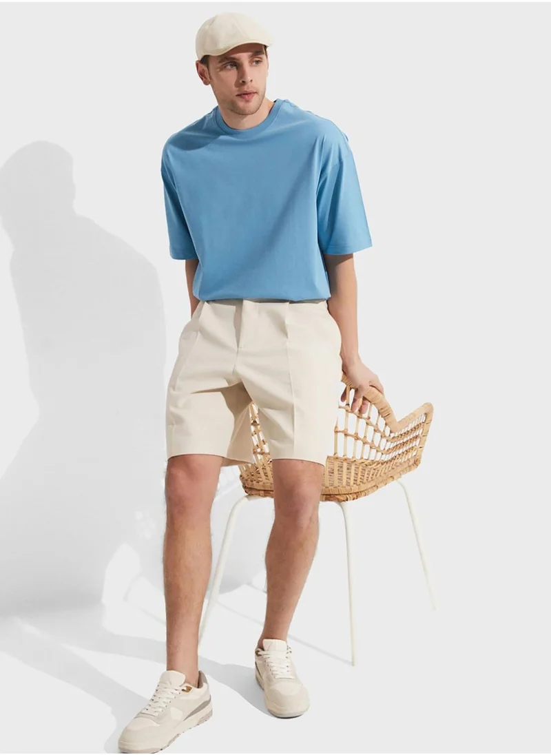 جون Ribbed  Collar T-Shirt