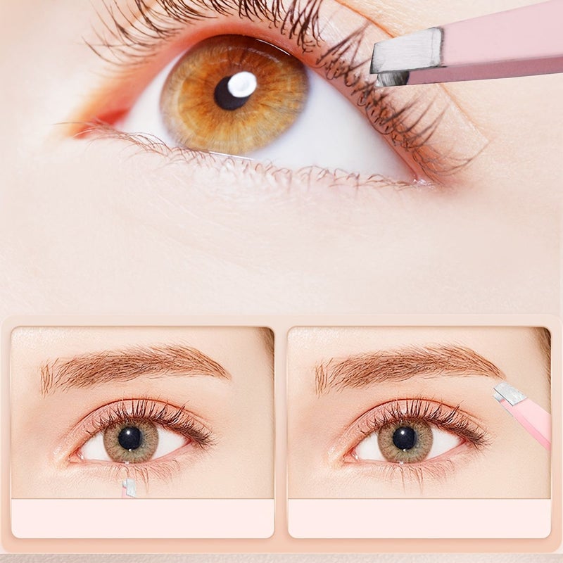 2pcs Eyebrow Trimming Tool Set Multifunctional Eyebrow Grooming Kit Including Scissors And Tweezers For Facial Hair Split Ends And Keratinized Hair Follicles Removal Suitable For Men - Image 5