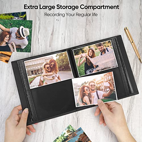 MSTONAL Photo Album 4x6 200 Pockets for Wedding Gifts, Linen Hardcover Memory Book with Front Window for Family Anniversary School Baby Travel Pictures Holds 200 Horizontal Photos, Black - Image 5