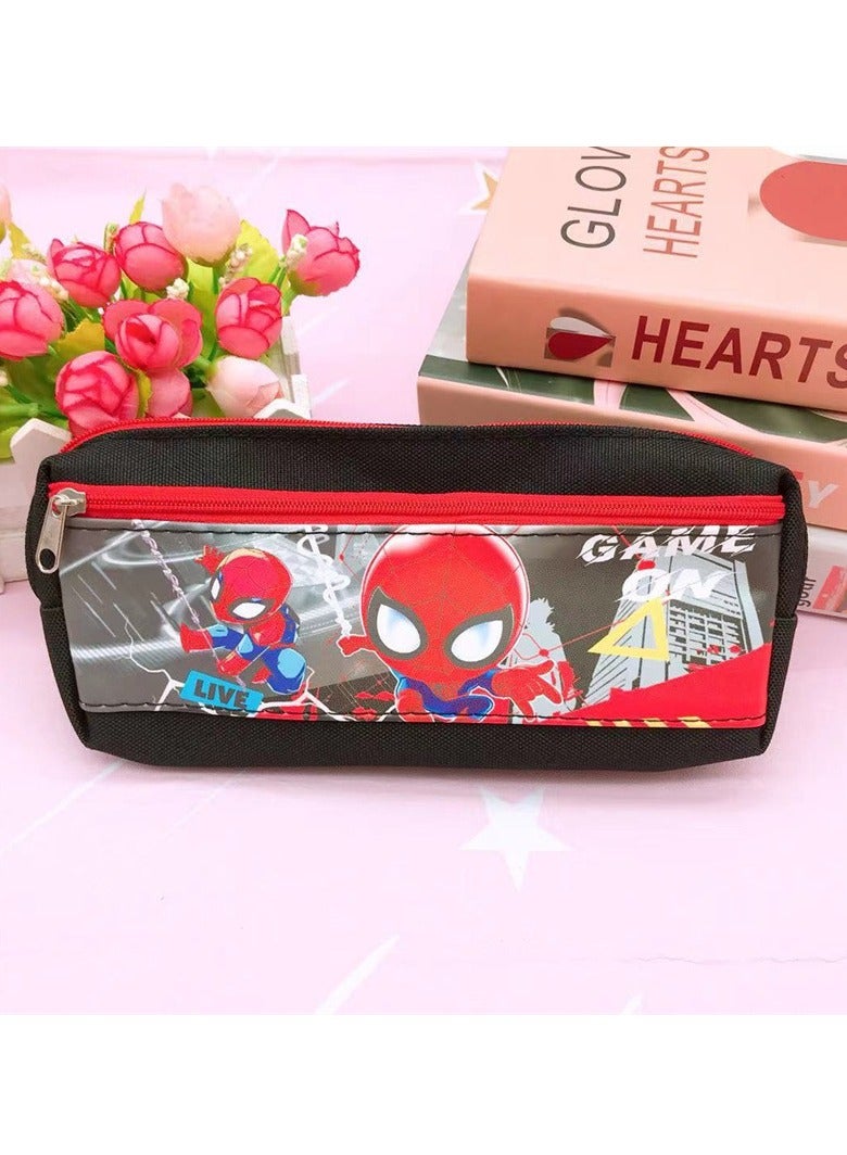 إيهوم مقلمة سبايدر مان بسحاب مزدوج من البولي يوريثان، متعددة الوظائف ذات سعة كبيرة، مقلمة قرطاسية، مجموعة أقلام محايدة - Image 1