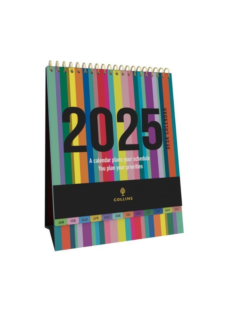 Collins Debden Debden Collins Edge Rainbow 2025 Desk Calendar - Lifestyle Planner and Organiser for Office, Work, Personal and Home - January to December 2025 Diary - Weekly - - EDDC-25  - Image 1