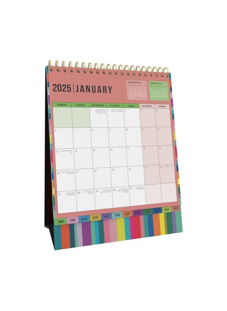 Collins Debden Debden Collins Edge Rainbow 2025 Desk Calendar - Lifestyle Planner and Organiser for Office, Work, Personal and Home - January to December 2025 Diary - Weekly - - EDDC-25  - Image 2
