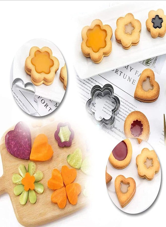 GIFTRIYA Cookie Cutter Set Stainless Steel 12 Pieces Star Heart Flower Round Shapes Baking Tools for Cookies Fondant Cake Decorating - Image 3