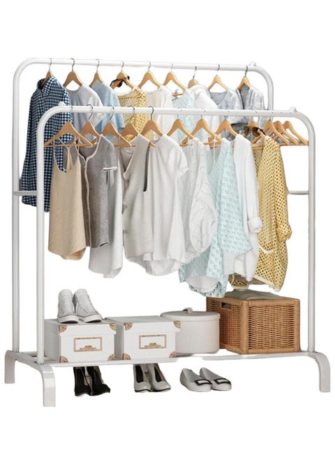 Double Row Hangers Are Easy To Install, Simple To Save Space, With A Layer Of Racks, White