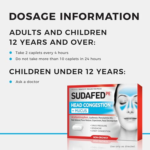 Sudafed أقراص سودافيد بي للاحتقان في الرأس + المخاط لضغط الجيوب الأنفية، الألم والاحتقان، 24 حبة - Image 3