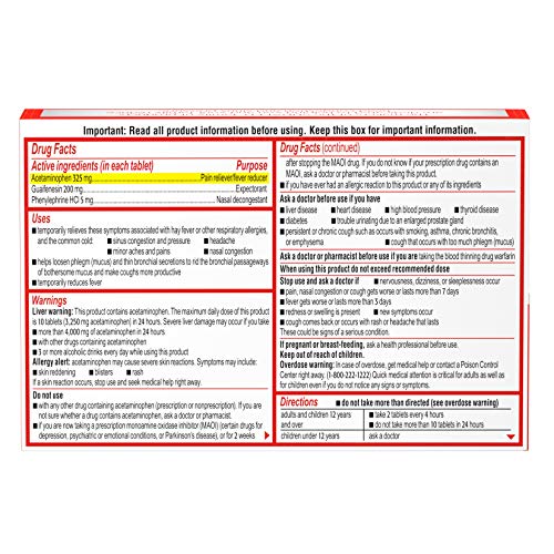 Sudafed أقراص سودافيد بي للاحتقان في الرأس + المخاط لضغط الجيوب الأنفية، الألم والاحتقان، 24 حبة - Image 5
