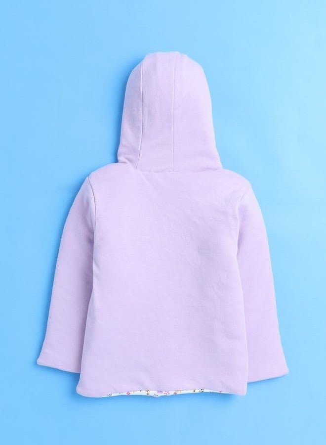 BUMZEE جاكيت padded قابل للعكس بأكمام كاملة للبنات من بومزي باللونين اللافندر والأبيض - العمر: 6-12 شهر (Peb9967C-lvd.wht) - Image 2