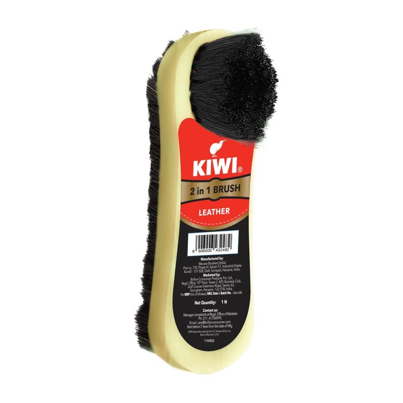 Kiwi فرشاة أحذية خشبية 2 في 1، قطعة واحدة، متعددة الألوان - Image 1