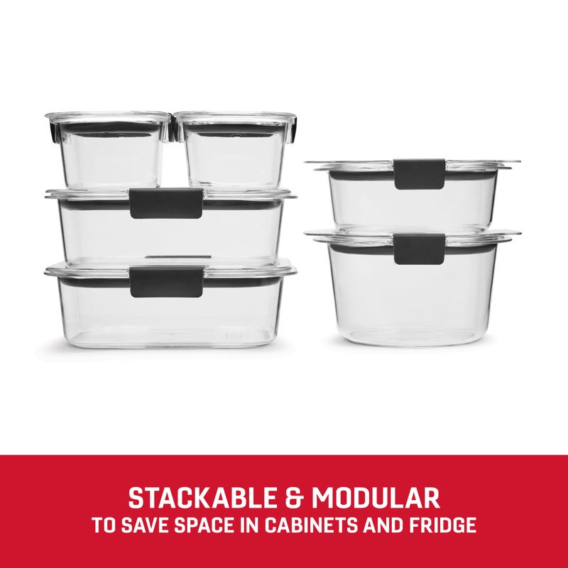 Rubbermaid BrillianceÂ® Round and Rectangular Leak Proof Food Storage Containers, 12 Piece Set - Image 4