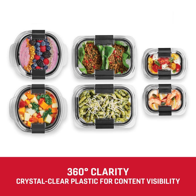 Rubbermaid BrillianceÂ® Round and Rectangular Leak Proof Food Storage Containers, 12 Piece Set - Image 5