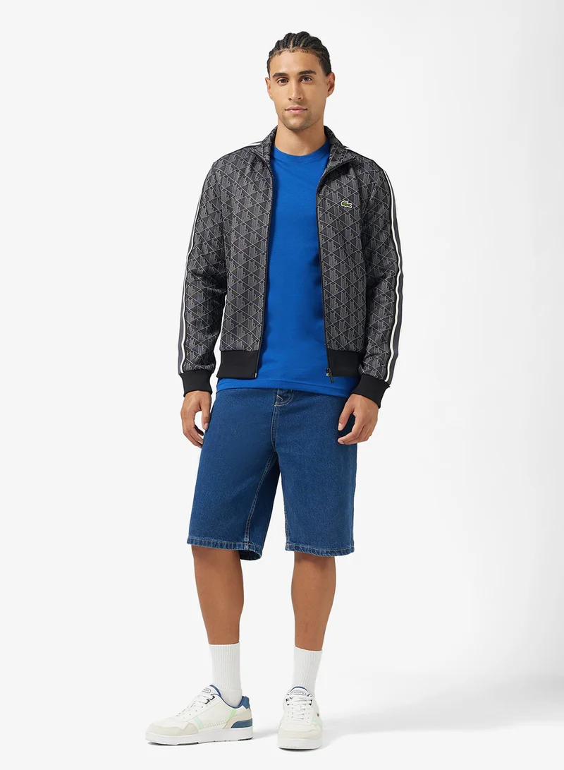 لاكوست Ultra Dry Printed Crew Neck T-Shirt