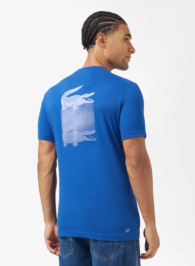 لاكوست Ultra Dry Printed Crew Neck T-Shirt