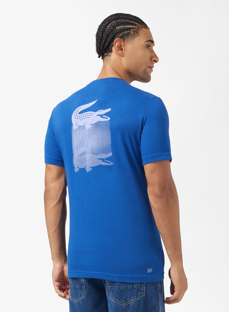 لاكوست تيشيرت قطن مطبوع بياقة دائرية - Image 2