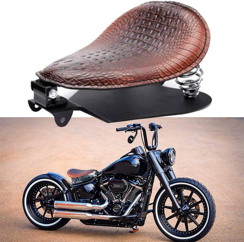 DREAMIZER Bobber Motorcycle Solo Seat Compatible With Sportster XL 1200 883 48 Dyna Brown - Image 1