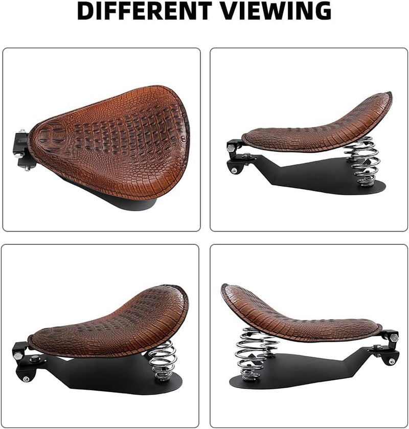 DREAMIZER Bobber Motorcycle Solo Seat Compatible With Sportster XL 1200 883 48 Dyna Brown - Image 5