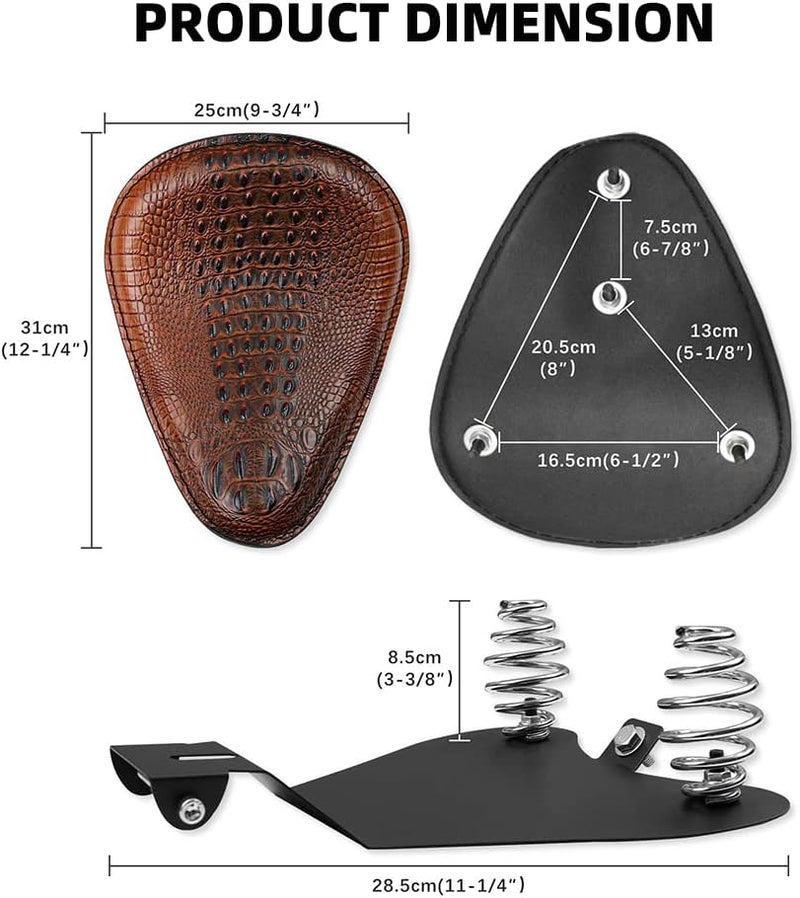 DREAMIZER Bobber Motorcycle Solo Seat Compatible With Sportster XL 1200 883 48 Dyna Brown - Image 4